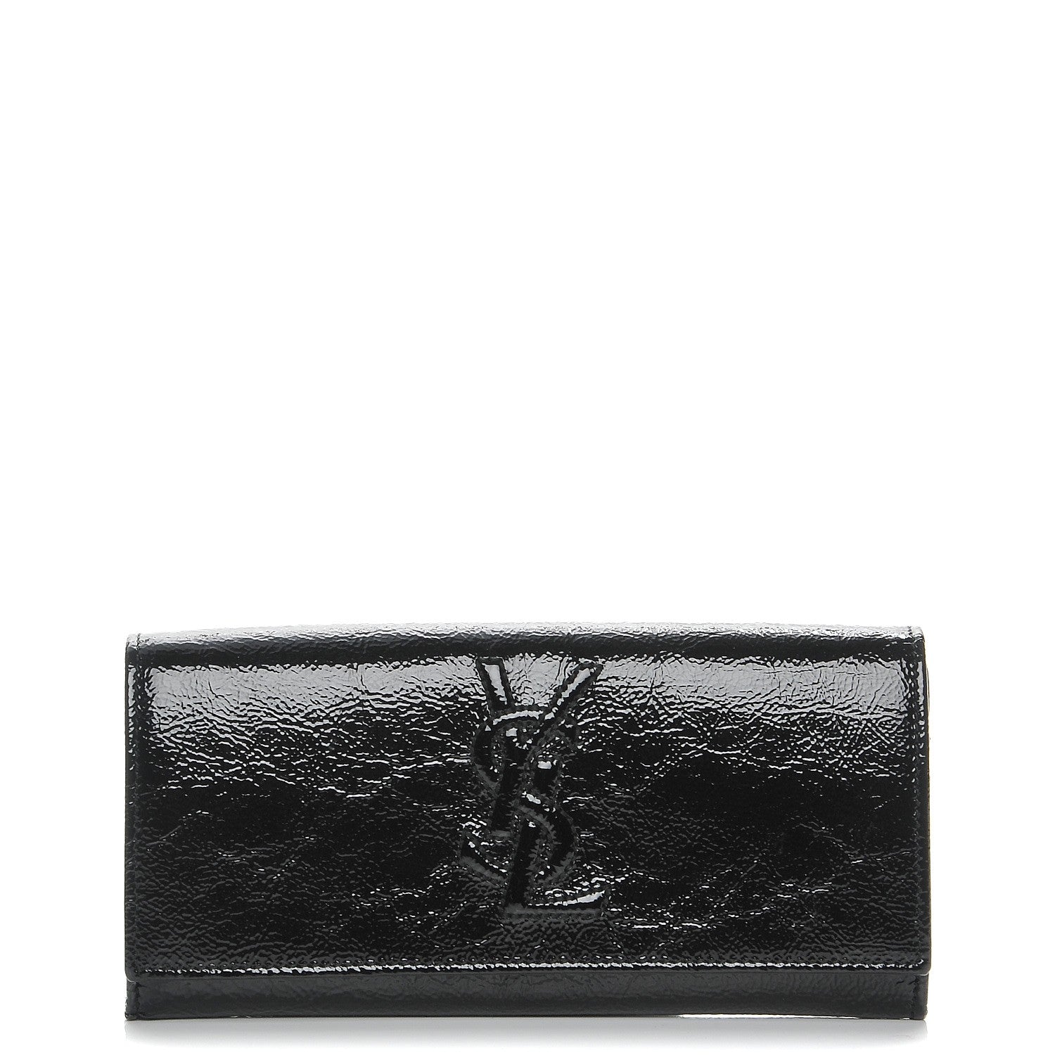 Saint Laurent Textured Patent Belle De Jour Wallet Black 1 of 8