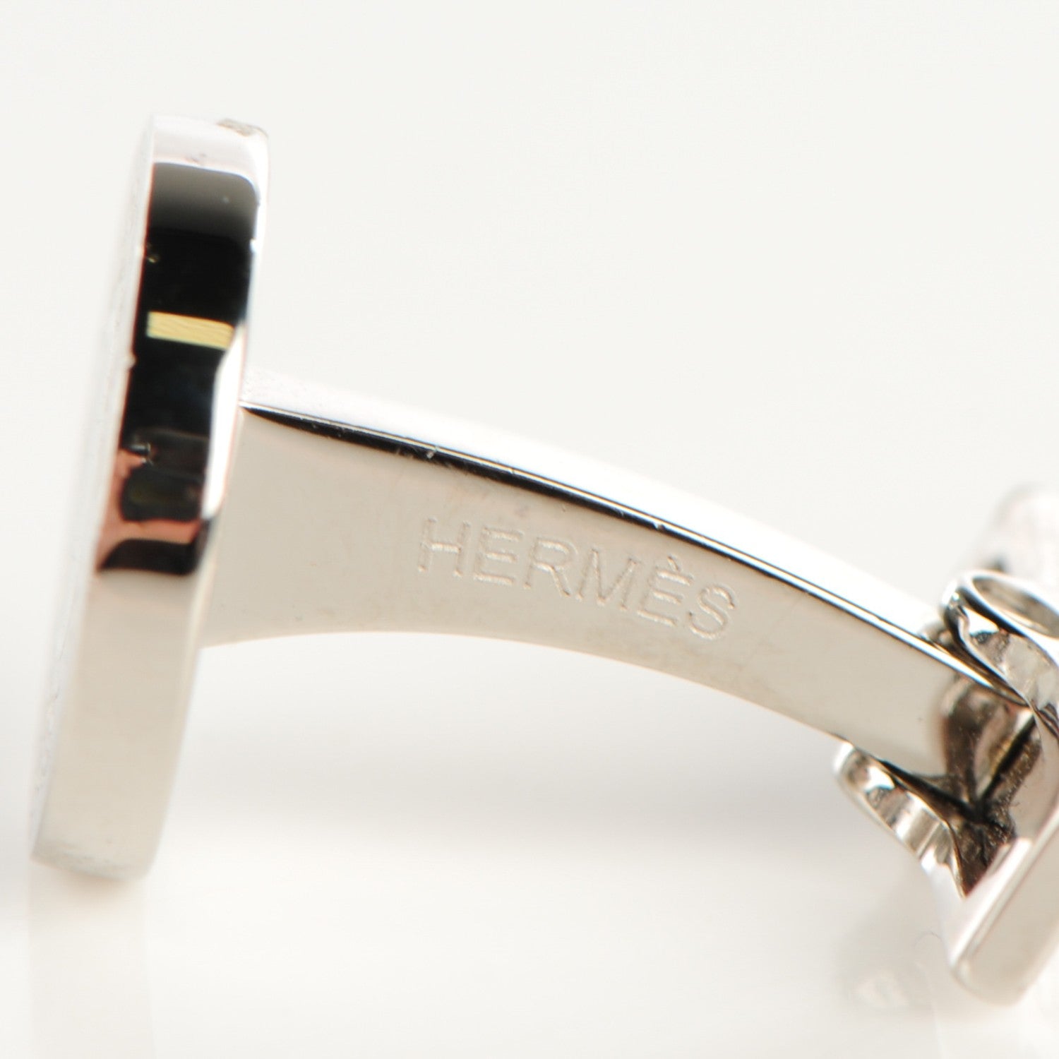 Hermes Lacquer Palladium Licol 2 Cufflinks Black 3 of 5