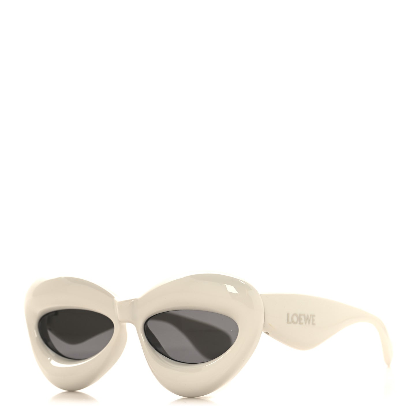 Acetate Inflated Cat-Eye Sunglasses LW40097I White