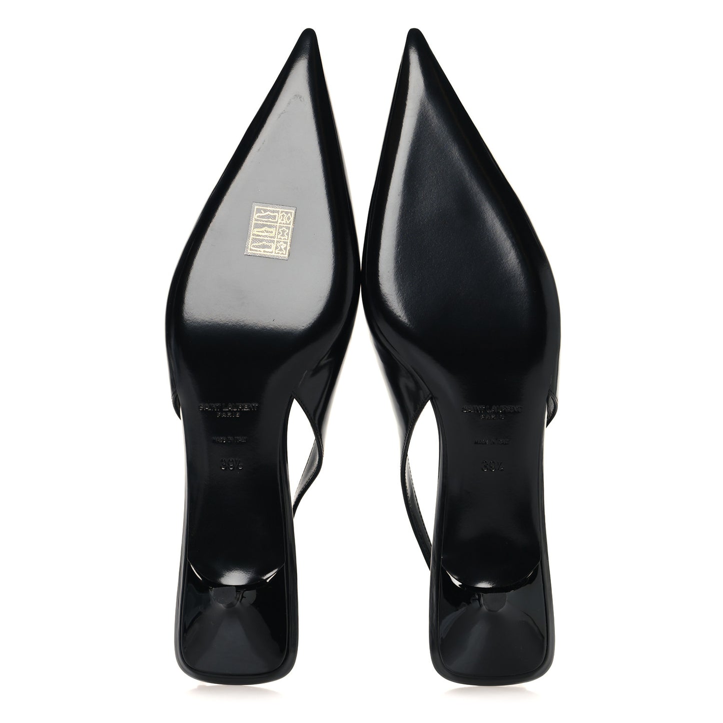 Patent Crystal Cherish Slingback Pumps 39.5 Black