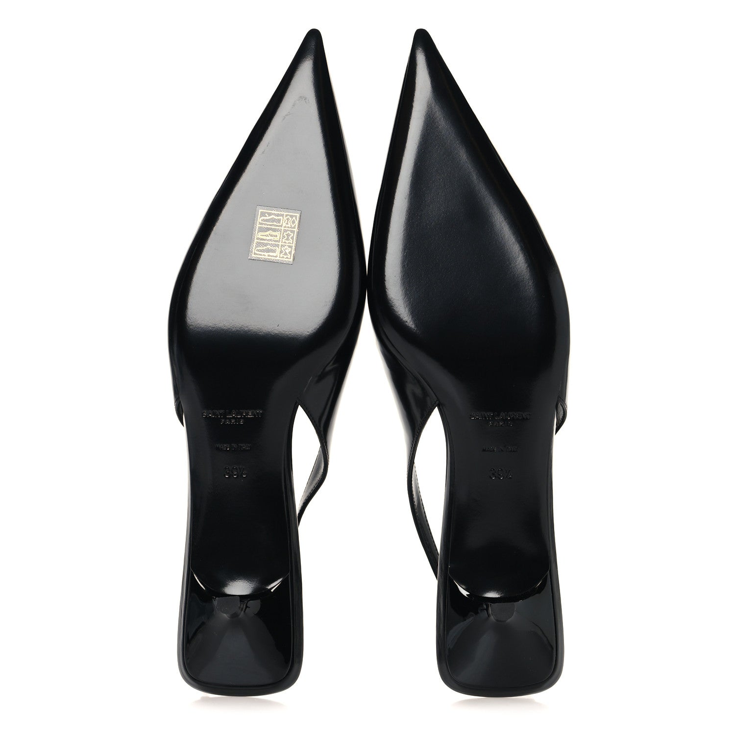 Saint Laurent Patent Crystal Cherish Slingback Pumps 39.5 Black 6 of 10