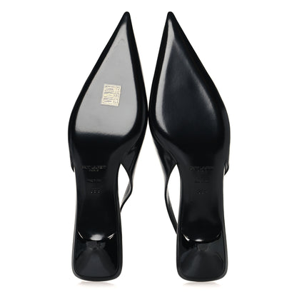 Saint Laurent Patent Crystal Cherish Slingback Pumps 39.5 Black 6 of 10