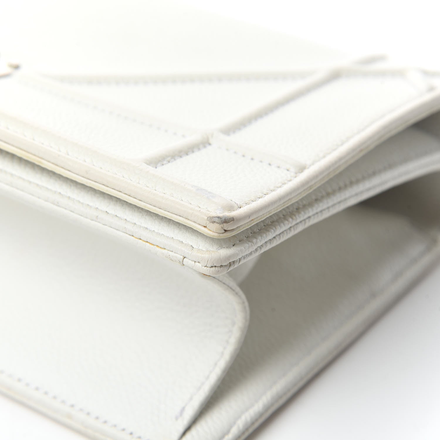Christian Dior Grained Calfskin Small Diorama Flap Bag White 9 of 20