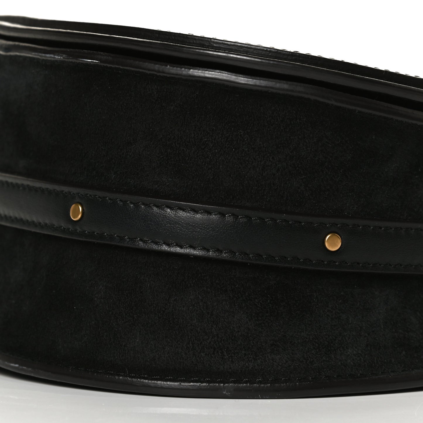 Calfskin Suede Medium Nile Bracelet Bag Black