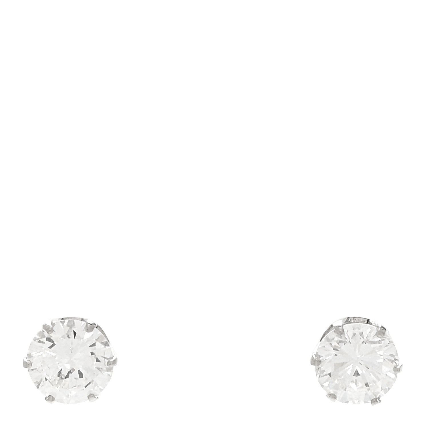 Parker & West by FASHIONPHILE Platinum Diamond Round 1.23ct Round Cut Solitaire Earrings 1 of 4