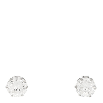 Parker & West by FASHIONPHILE Platinum Diamond Round 1.23ct Round Cut Solitaire Earrings 1 of 4