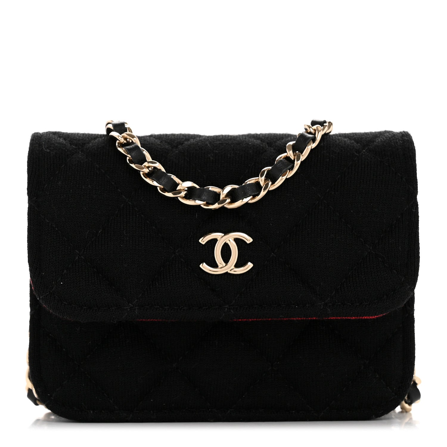 Chanel Jersey Quilted Micro Mini Flap Black 1 of 11