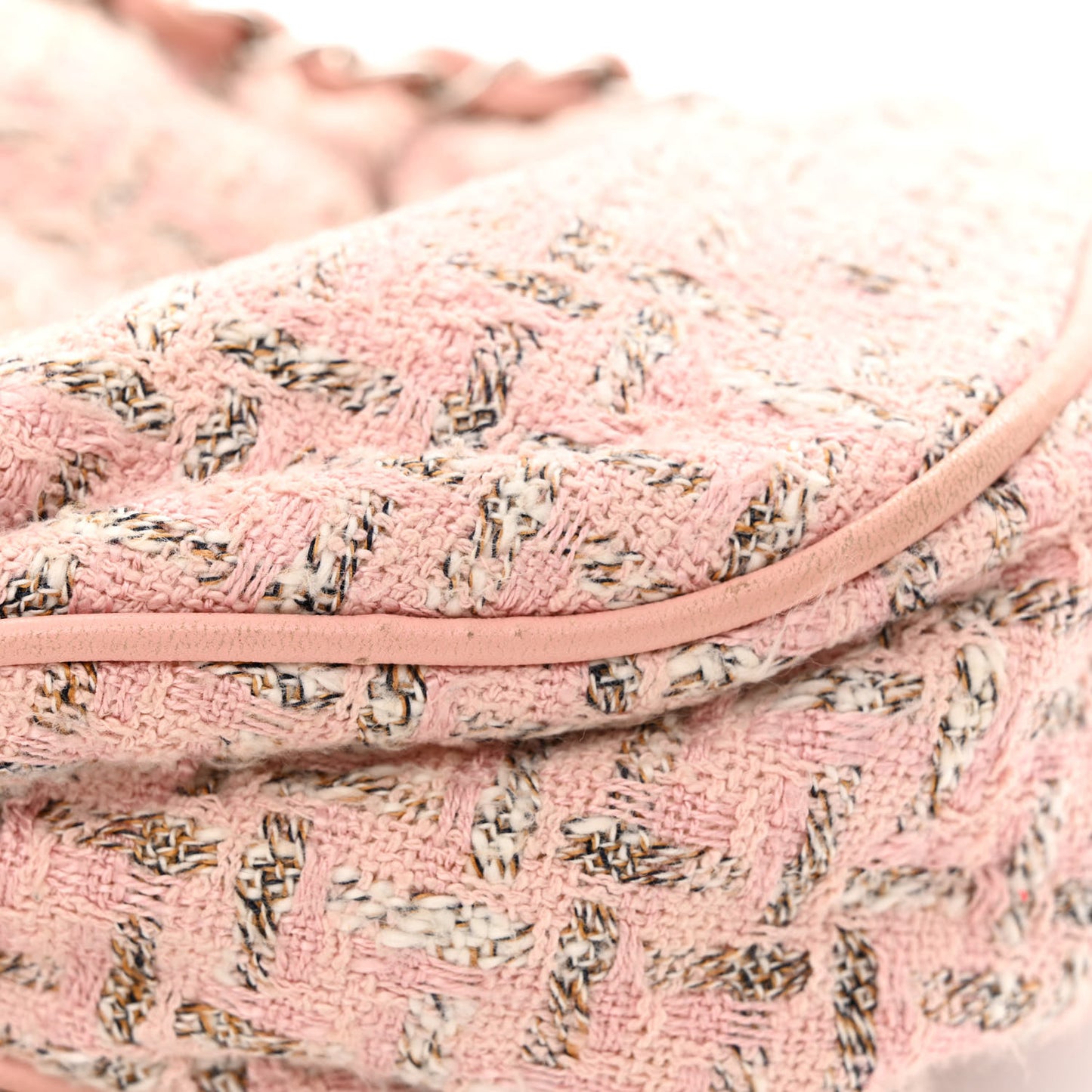 Tweed Boucle Knitting Bag Pink