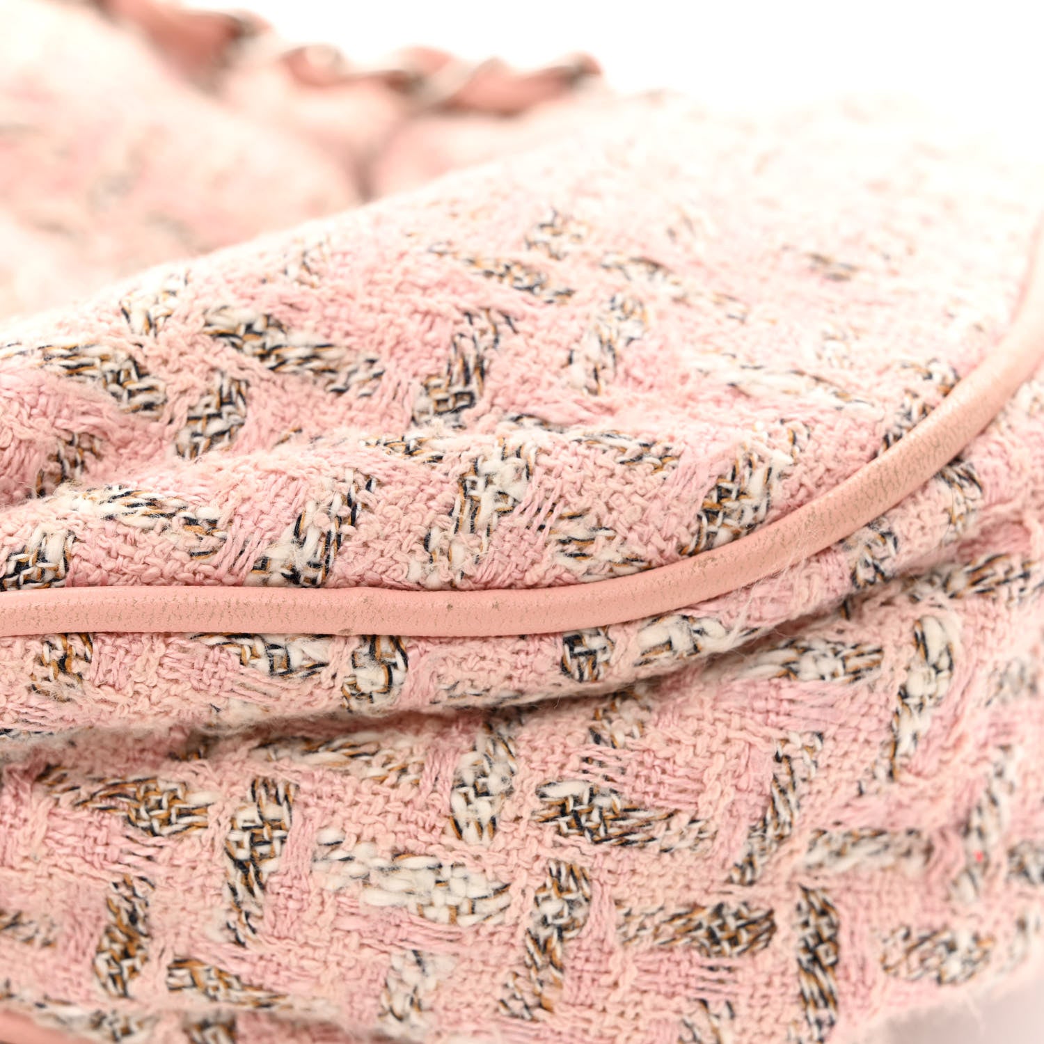 Chanel Tweed Boucle Knitting Bag Pink 13 of 16