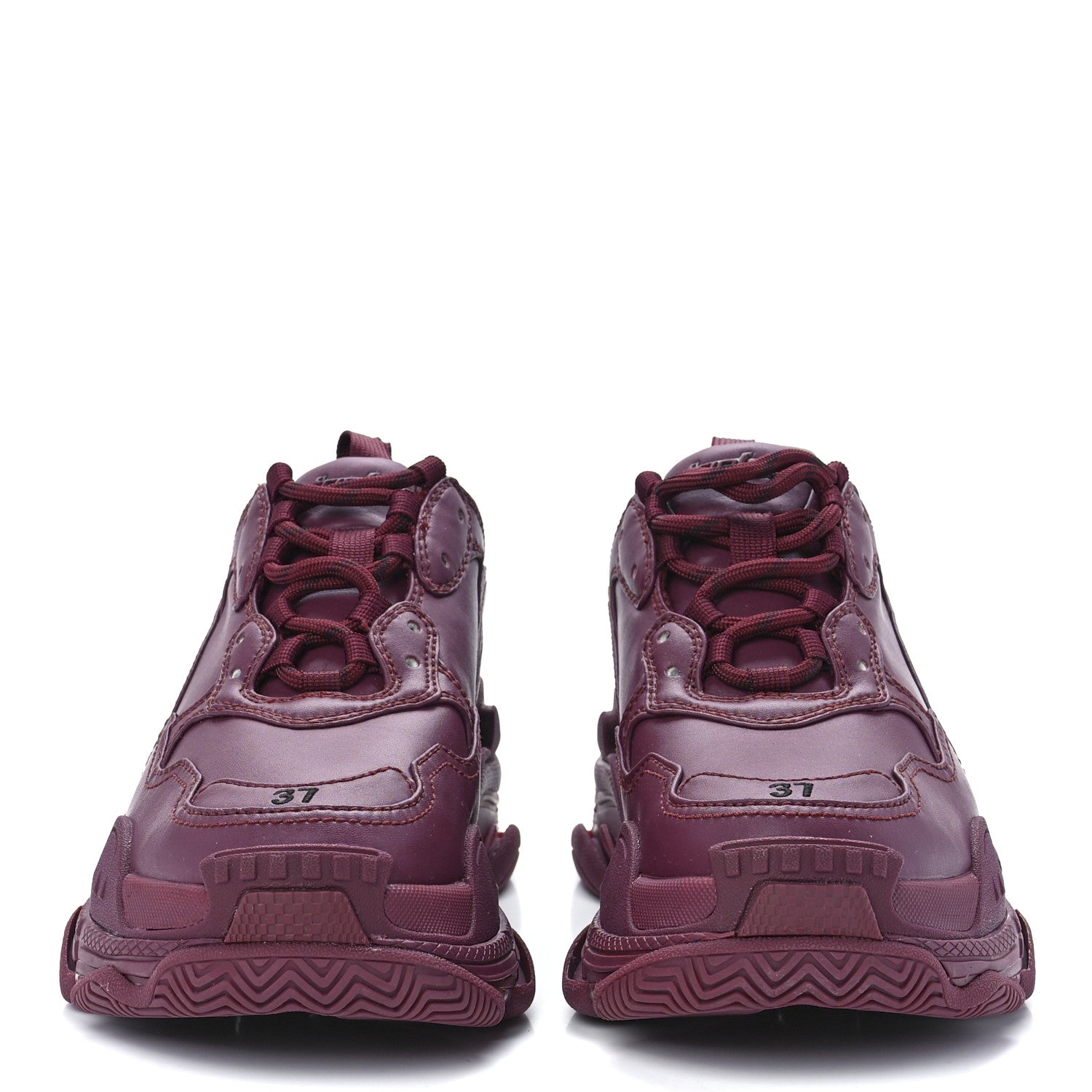 Balenciaga Fabric Womens Triple S Sneakers 37 Burgundy 2 of 8