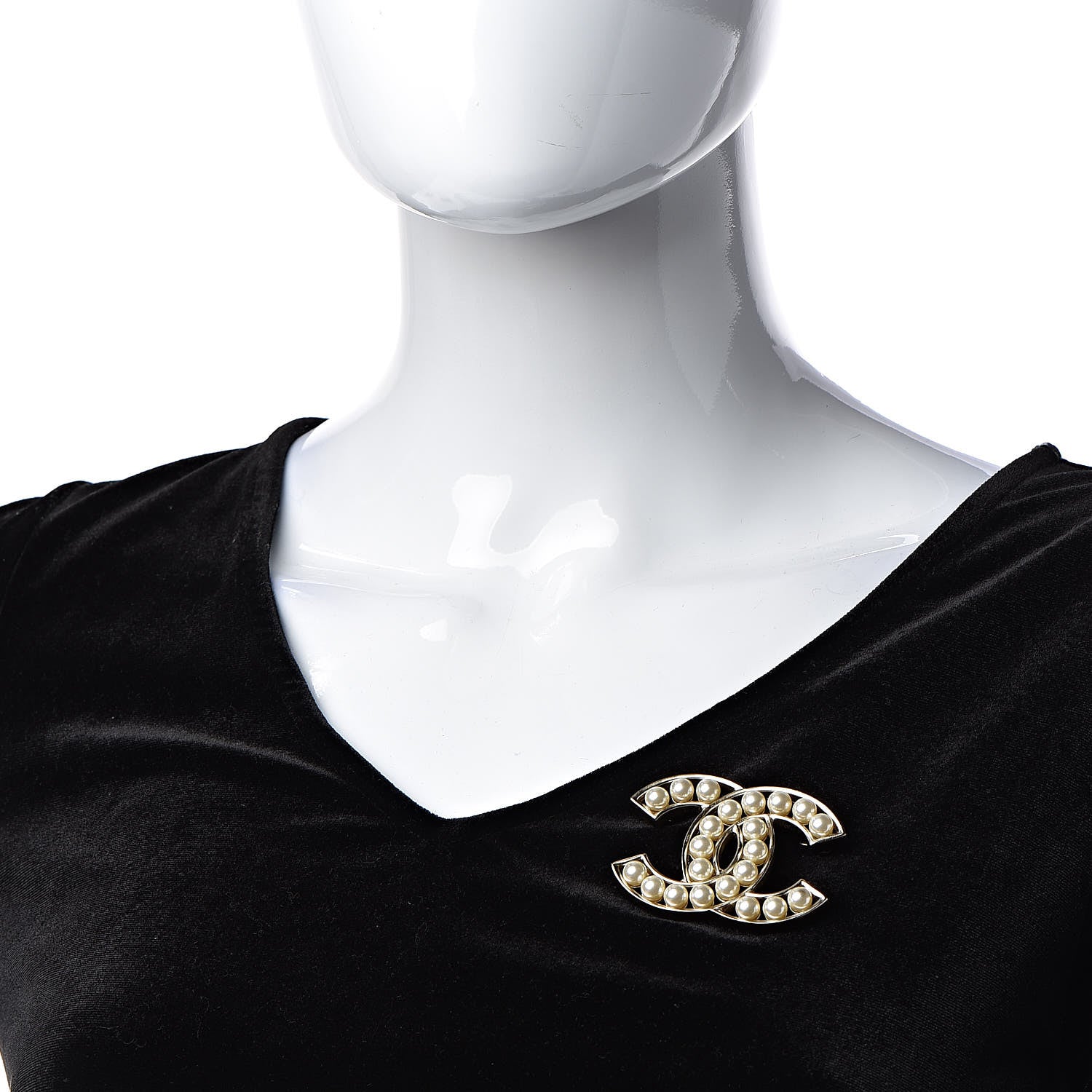 Chanel Pearl CC Brooch Light Gold 2 of 5