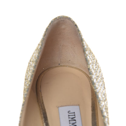 Jimmy Choo Glitter Crystal Marvel 100 Pumps 38 Champagne 9 of 13