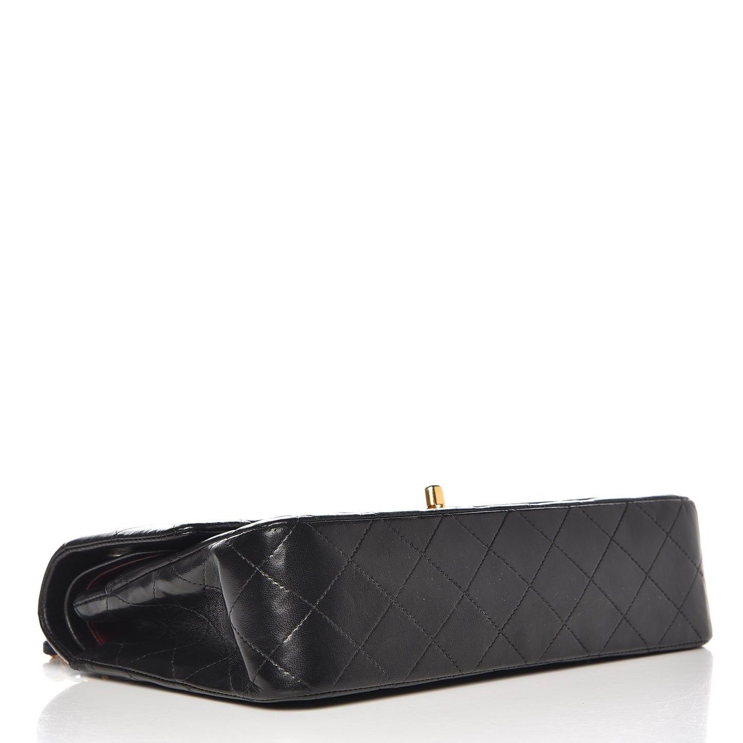 Lambskin Quilted Medium Double Flap Black