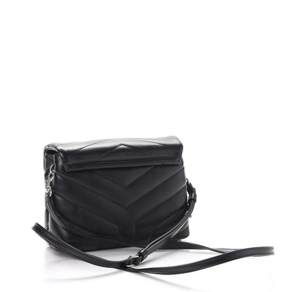 Saint Laurent Calfskin Y Quilted Monogram Toy Loulou Crossbody Bag Black 3 of 9