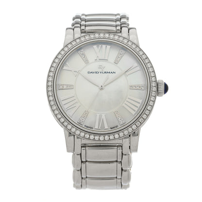 David Yurman Stainless Steel Diamond Bezel Mother of Pearl 38mm Classic Quartz Watch 1 of 4