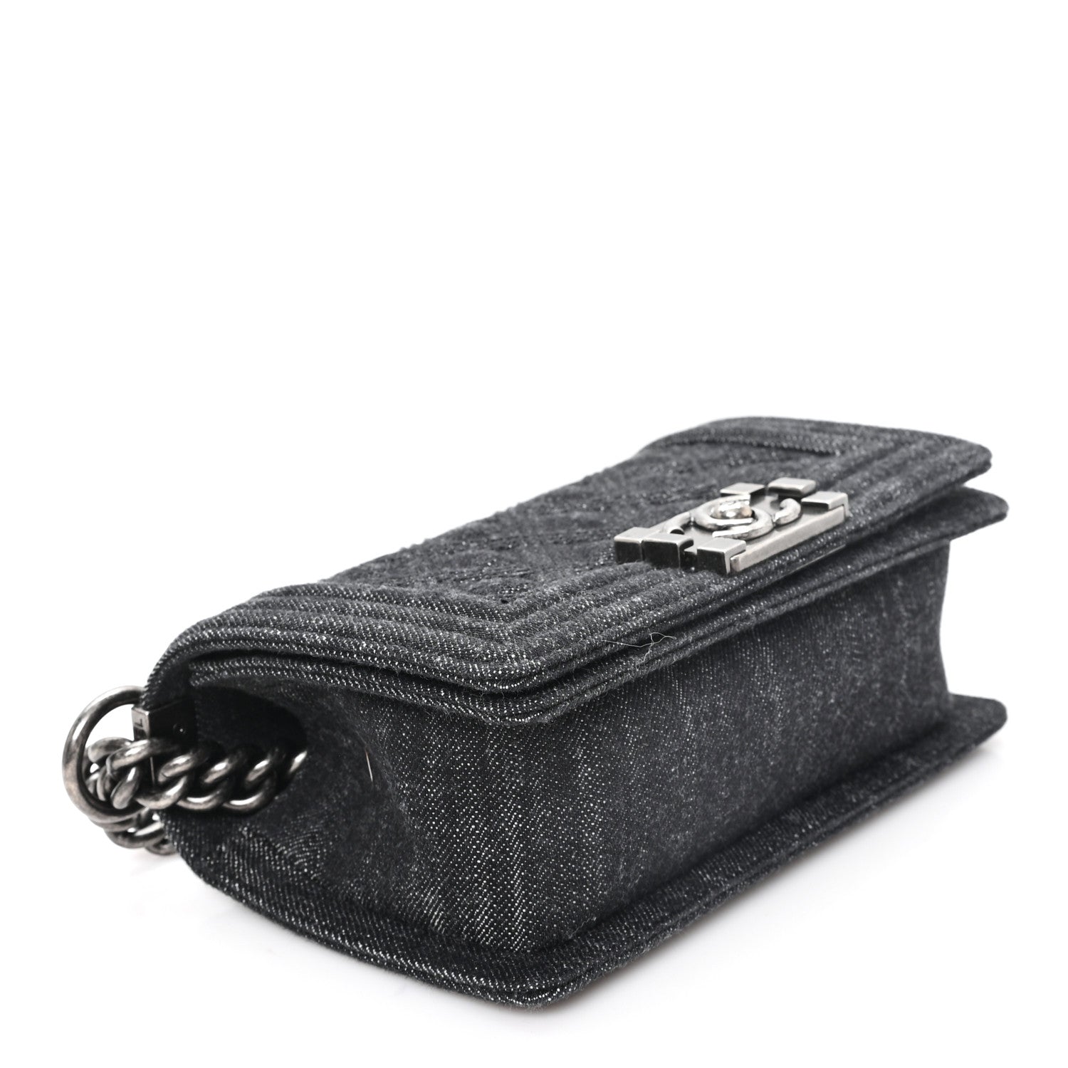 Chanel Denim Quilted Small Boy Flap Black 4 of 10