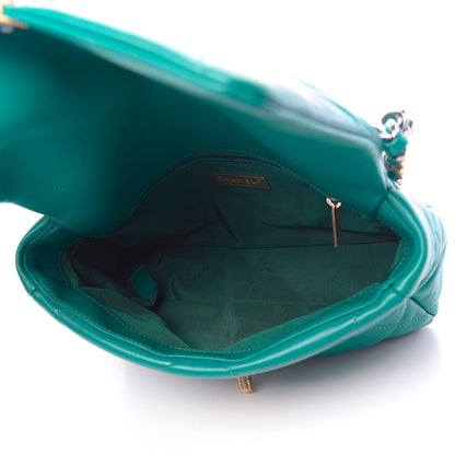 Chanel Lambskin Quilted Medium 19 Flap Green 5 of 10