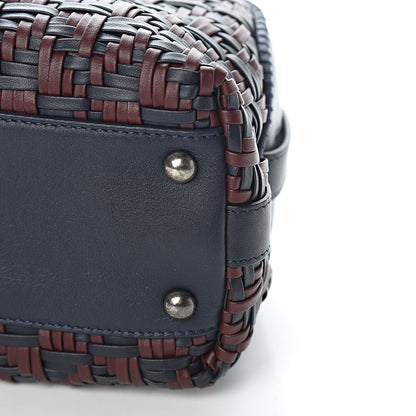 Chanel Calfskin Woven Bowling Bag Navy Blue 10 of 11