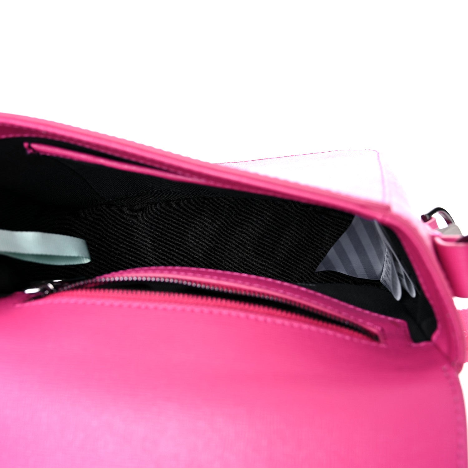 Off-White Saffiano Striped Mini Diag Binder Clip Bag Pink White 5 of 11