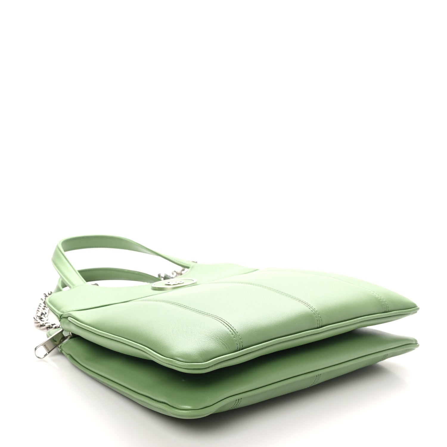 Gucci Senna Calfskin Petite GG Small Tote Bag Green Soil Grass 4 of 10
