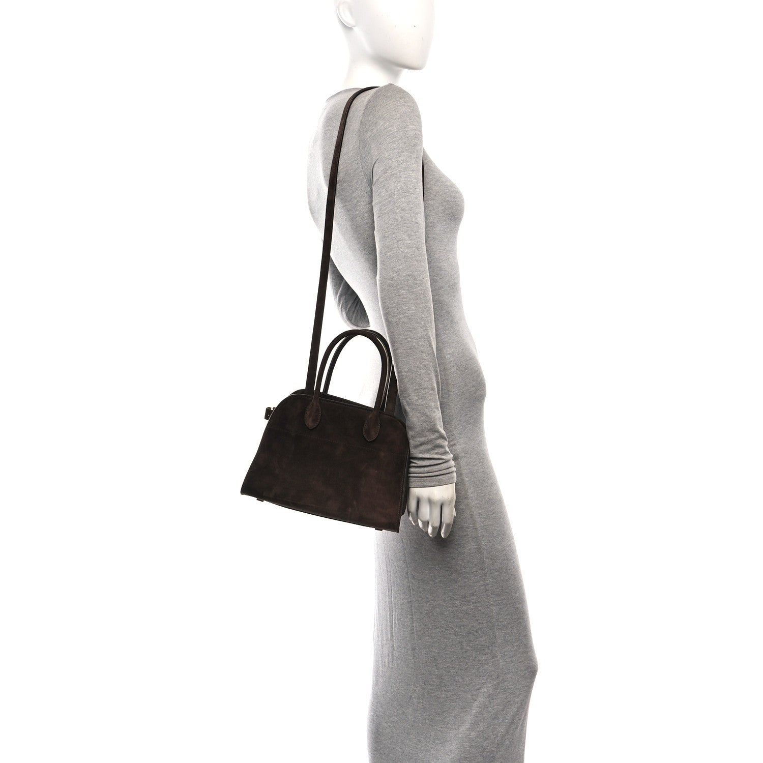 The Row Suede Soft Margaux 10 Bag Mocha 2 of 9