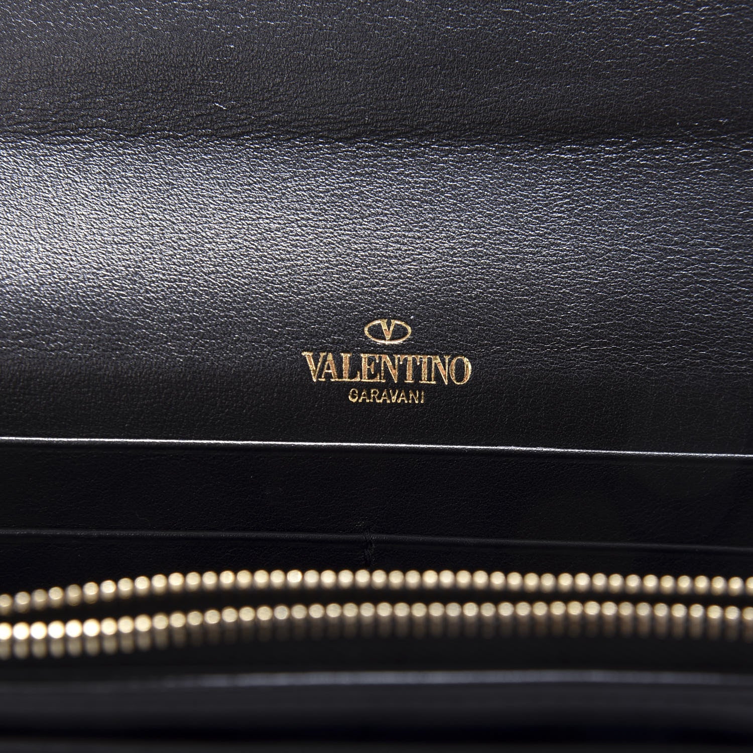 Valentino Garavani Vitello Small Rockstud Flap Wallet on Chain Black 6 of 11