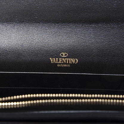 Valentino Garavani Vitello Small Rockstud Flap Wallet on Chain Black 6 of 11