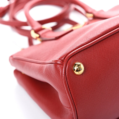 Prada Saffiano Micro Galleria Double Zip Tote Fuoco 9 of 12