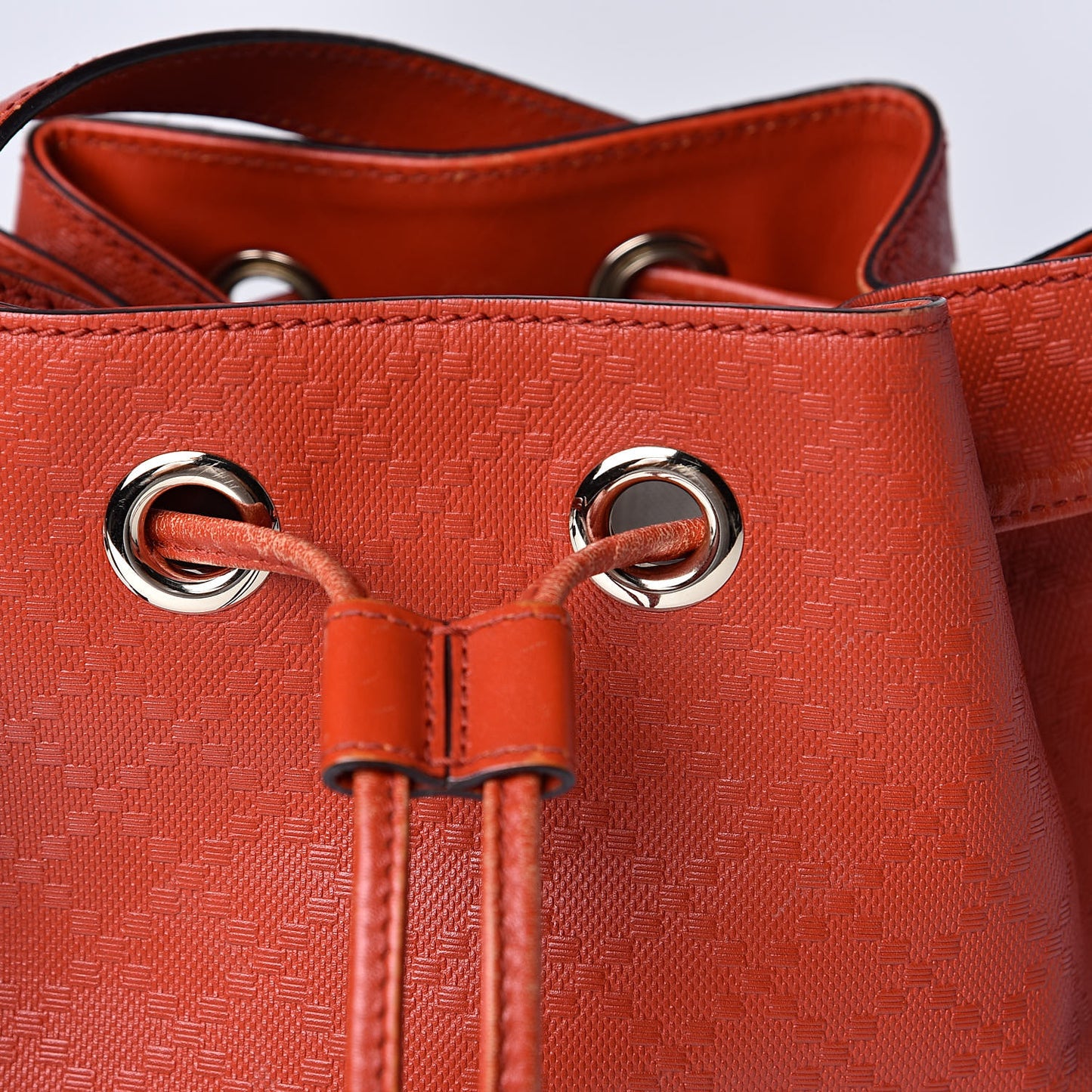 Hilary Lux Bright Diamante Small Bucket Bag Tabasco