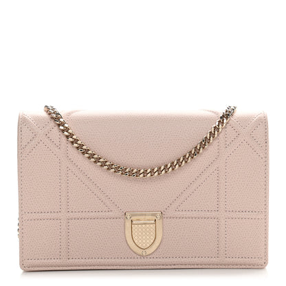 Christian Dior Grained Calfskin Diorama Wallet on Chain Pouch Nude 1 of 12