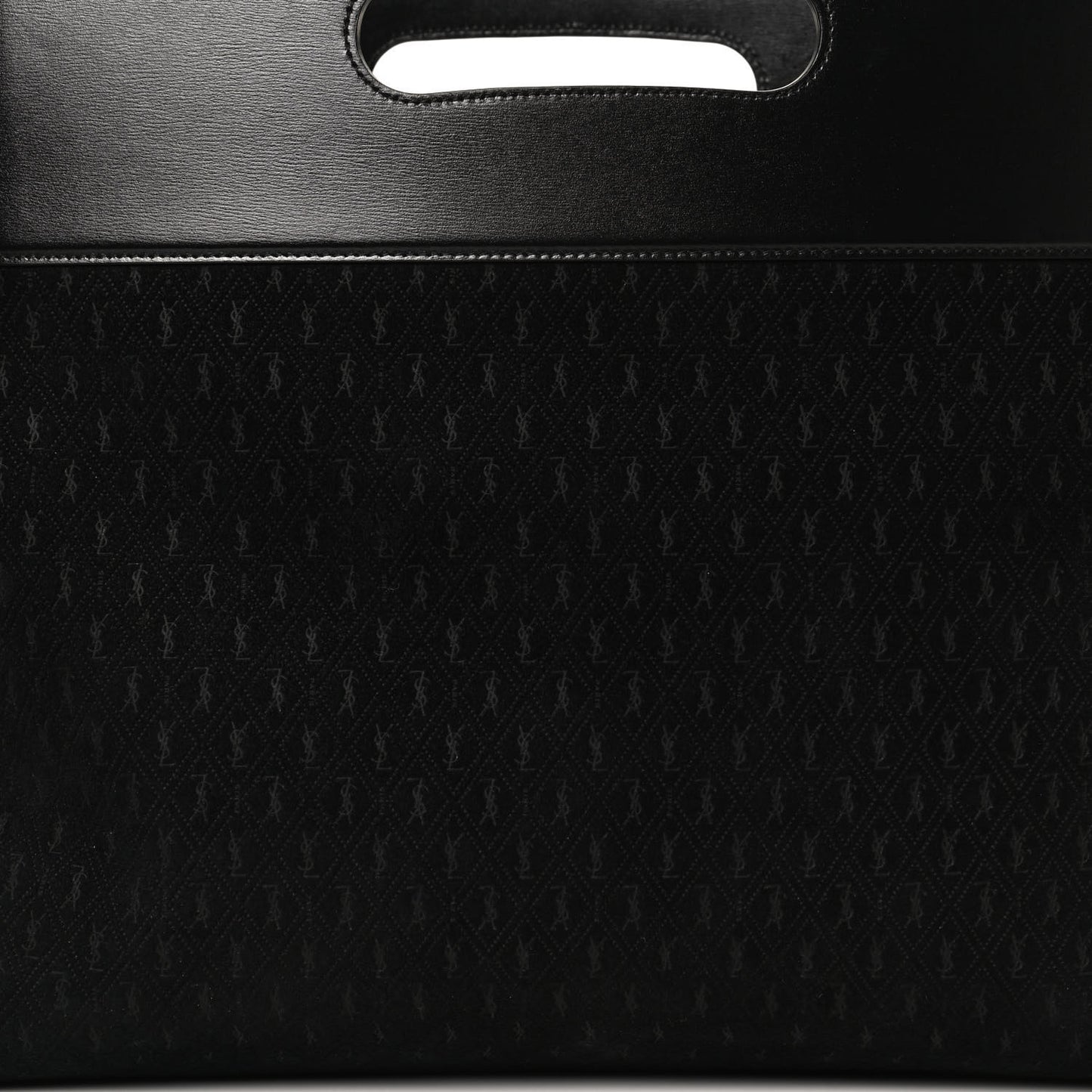 Suede All-Over Monogram Convertible Tote Black