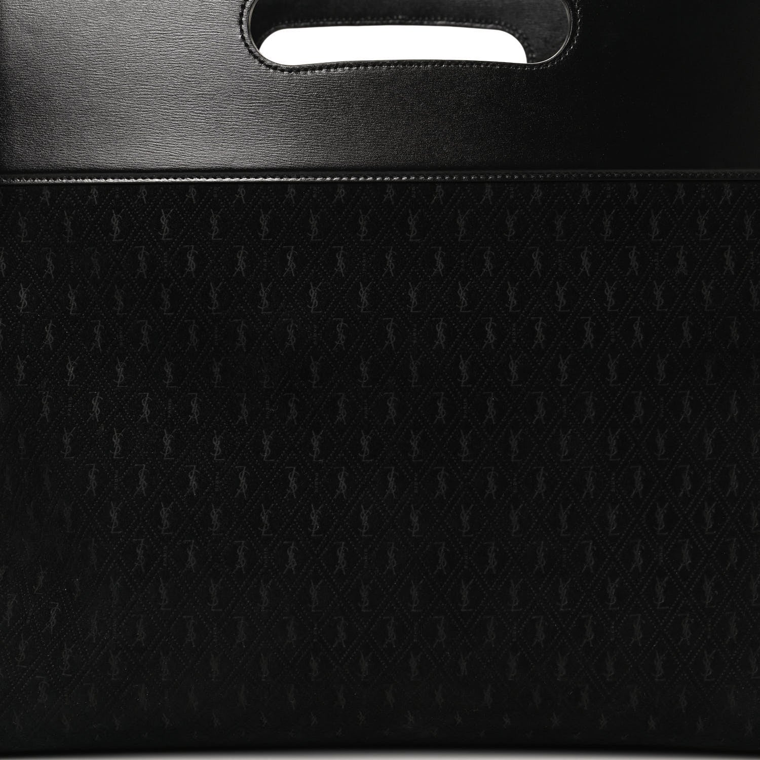 Saint Laurent Suede All-Over Monogram Convertible Tote Black 5 of 11