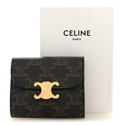 Celine Triomphe Canvas Small Triomphe Wallet Tan 9 of 9