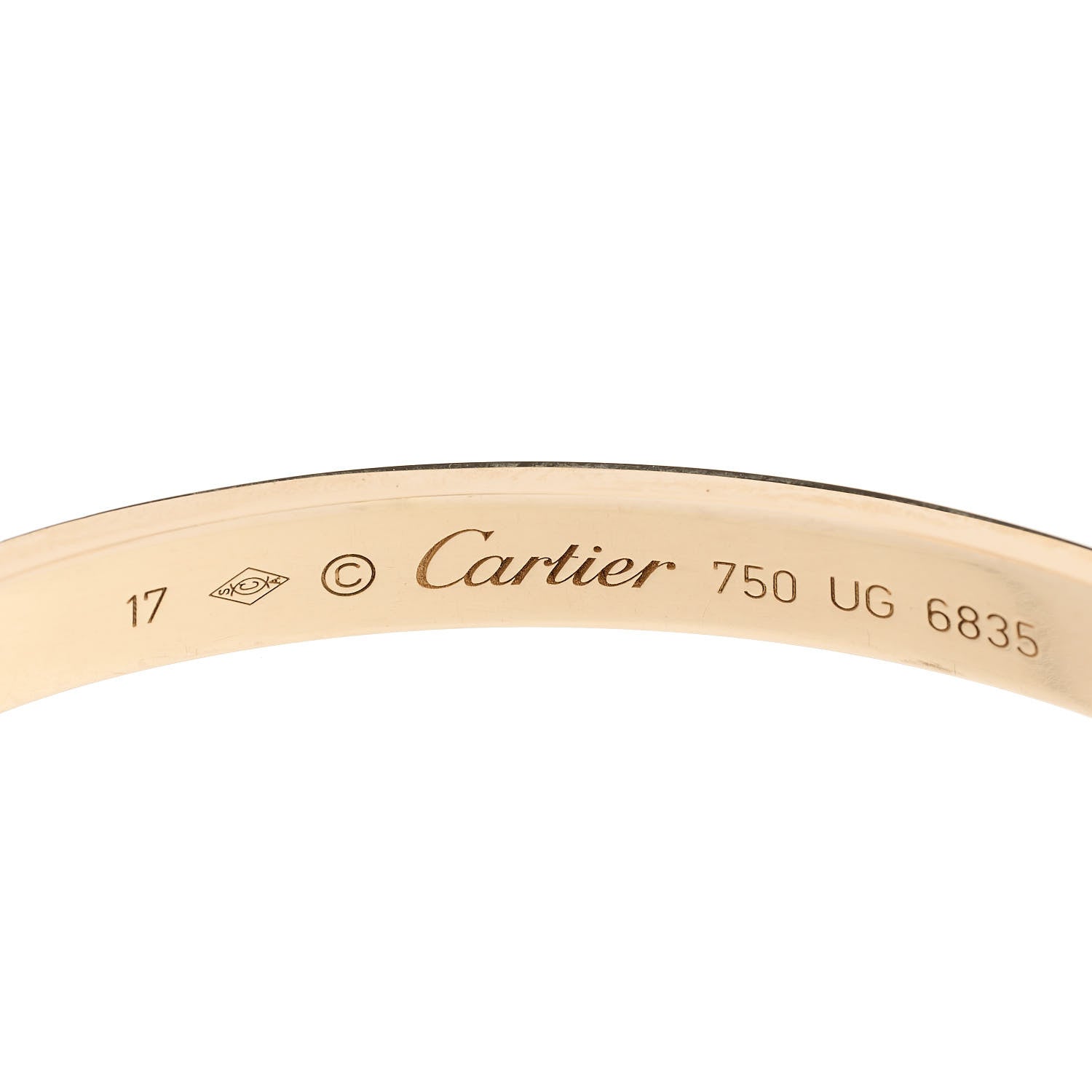 Cartier 18K Yellow Gold LOVE Cuff Bracelet 17 4 of 4