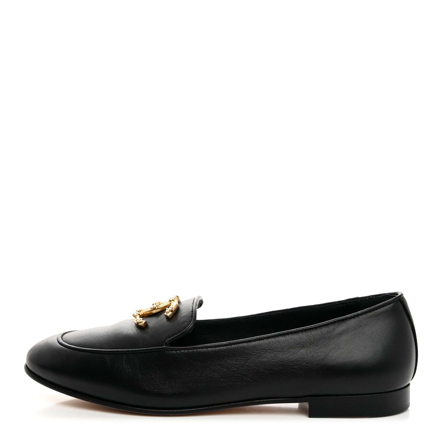 Lambskin Pearl CC Loafers 38 Black