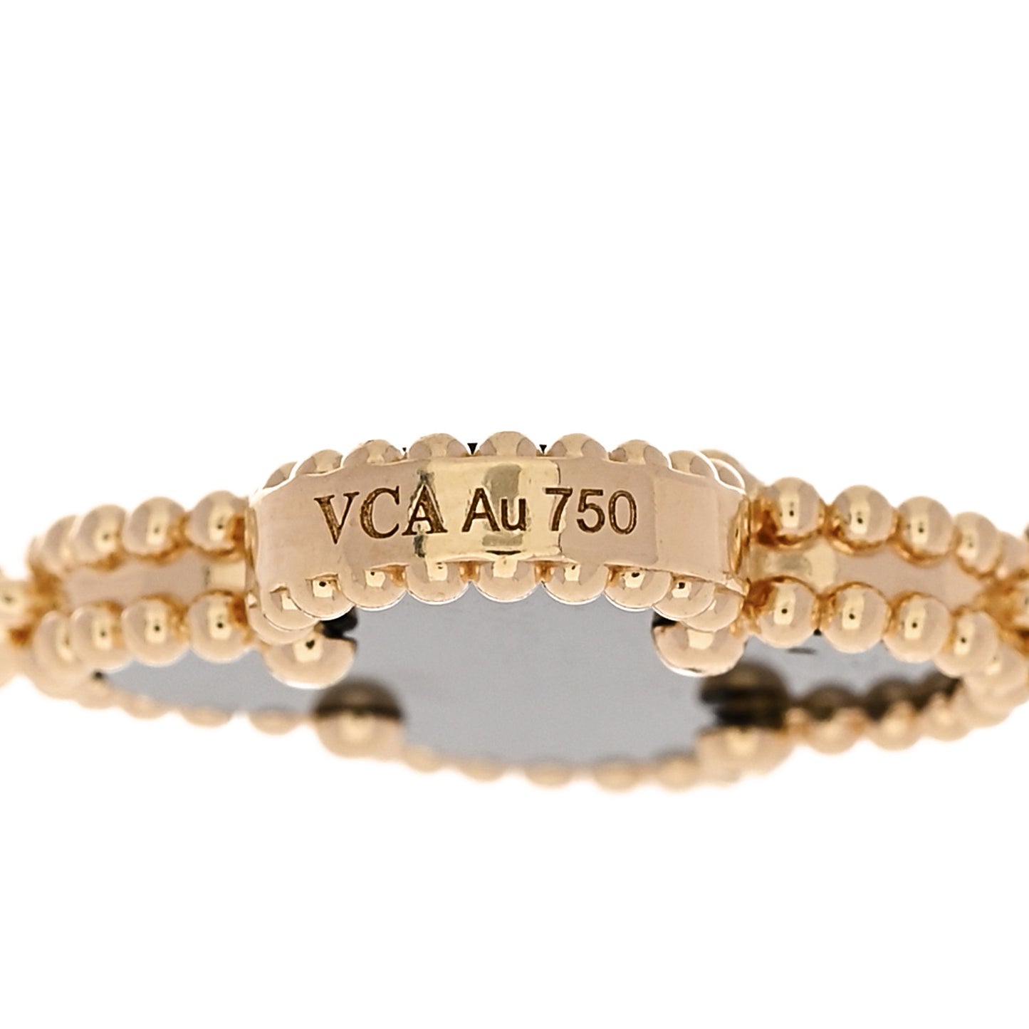18K Yellow Gold Black Onyx 5 Motifs Vintage Alhambra Bracelet