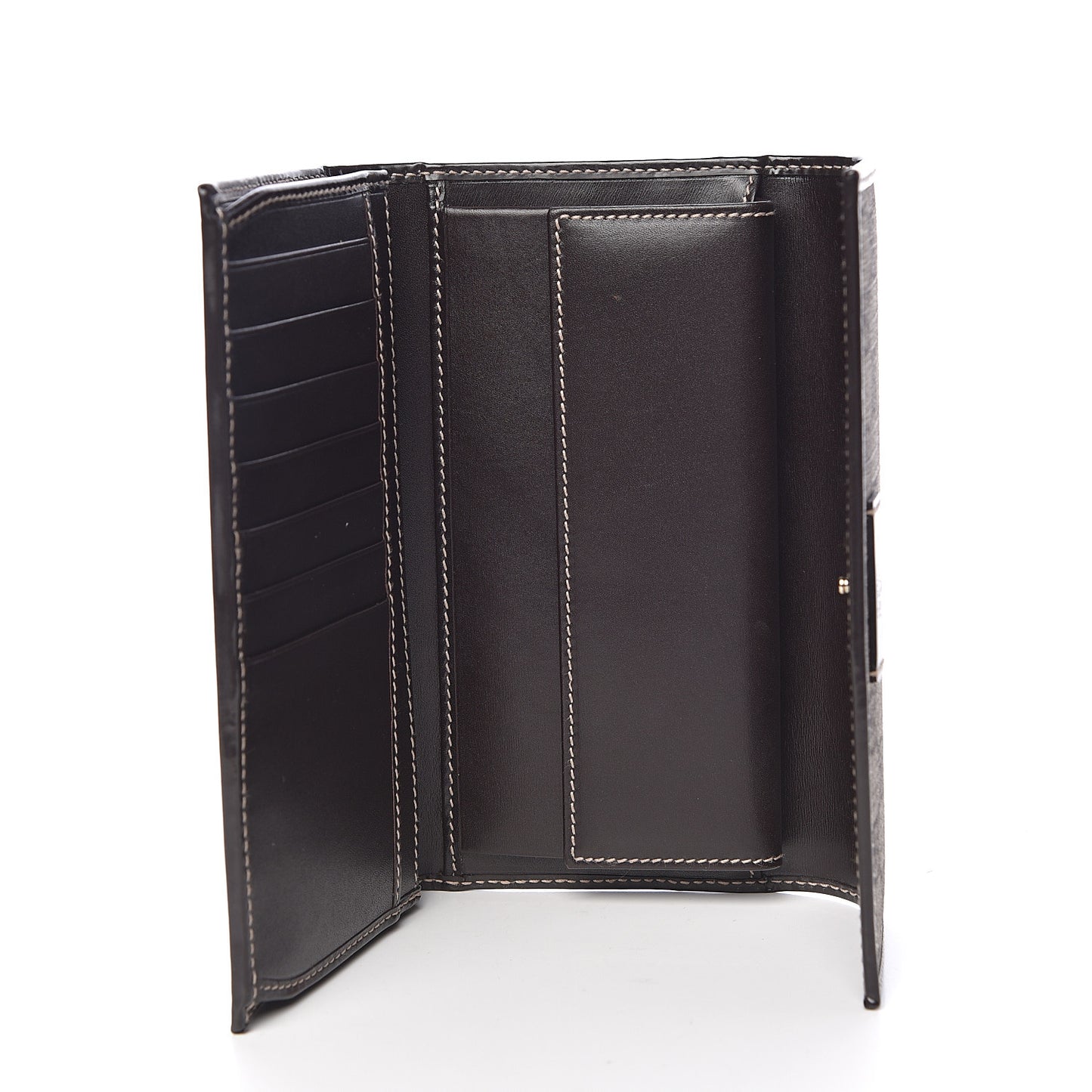 GG Plus Monogram Joy Continental Snap Oranizer Wallet Beige Ebony Dark Brown