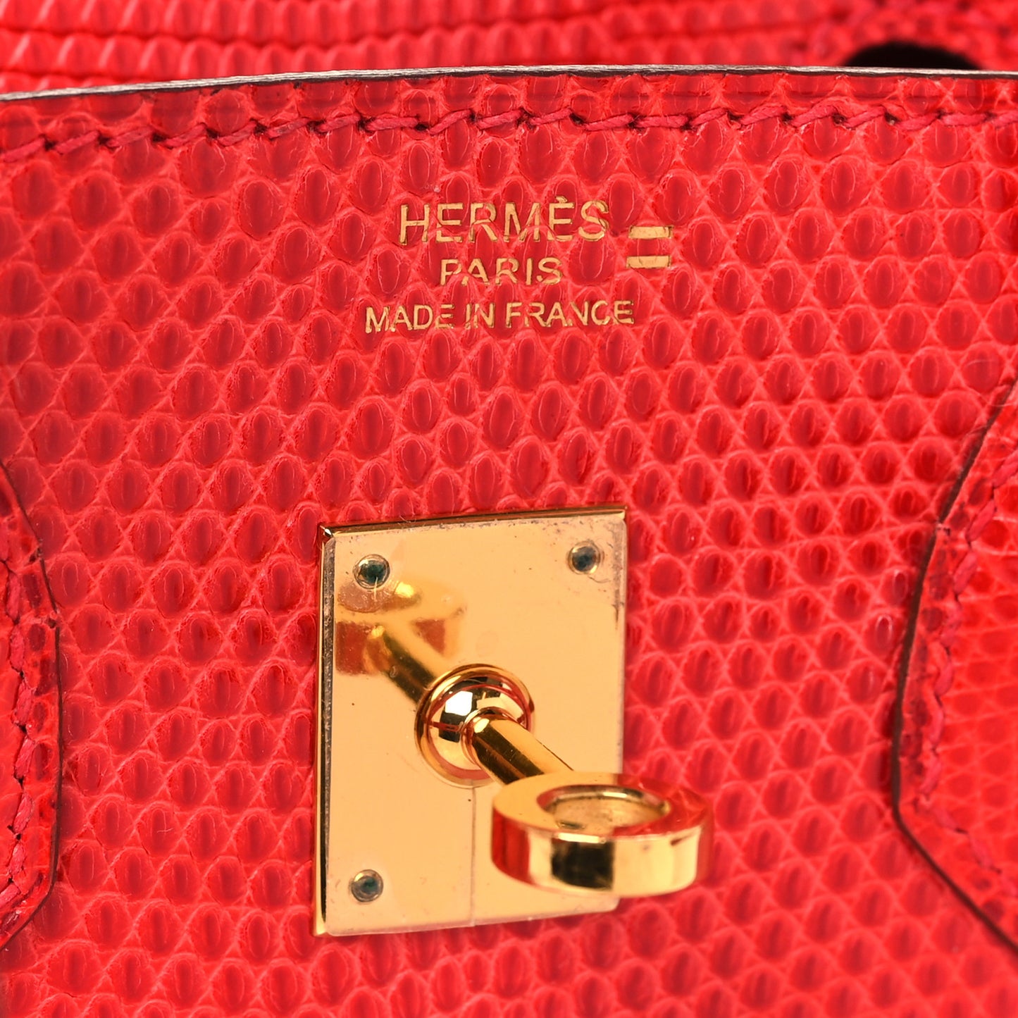 Lizard Birkin 25 Rouge Moyen