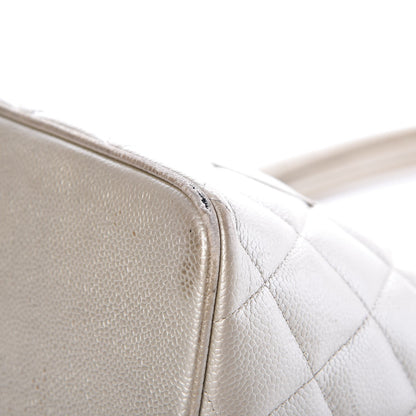 Chanel Caviar Quilted Medallion Tote Pearl 14 of 21