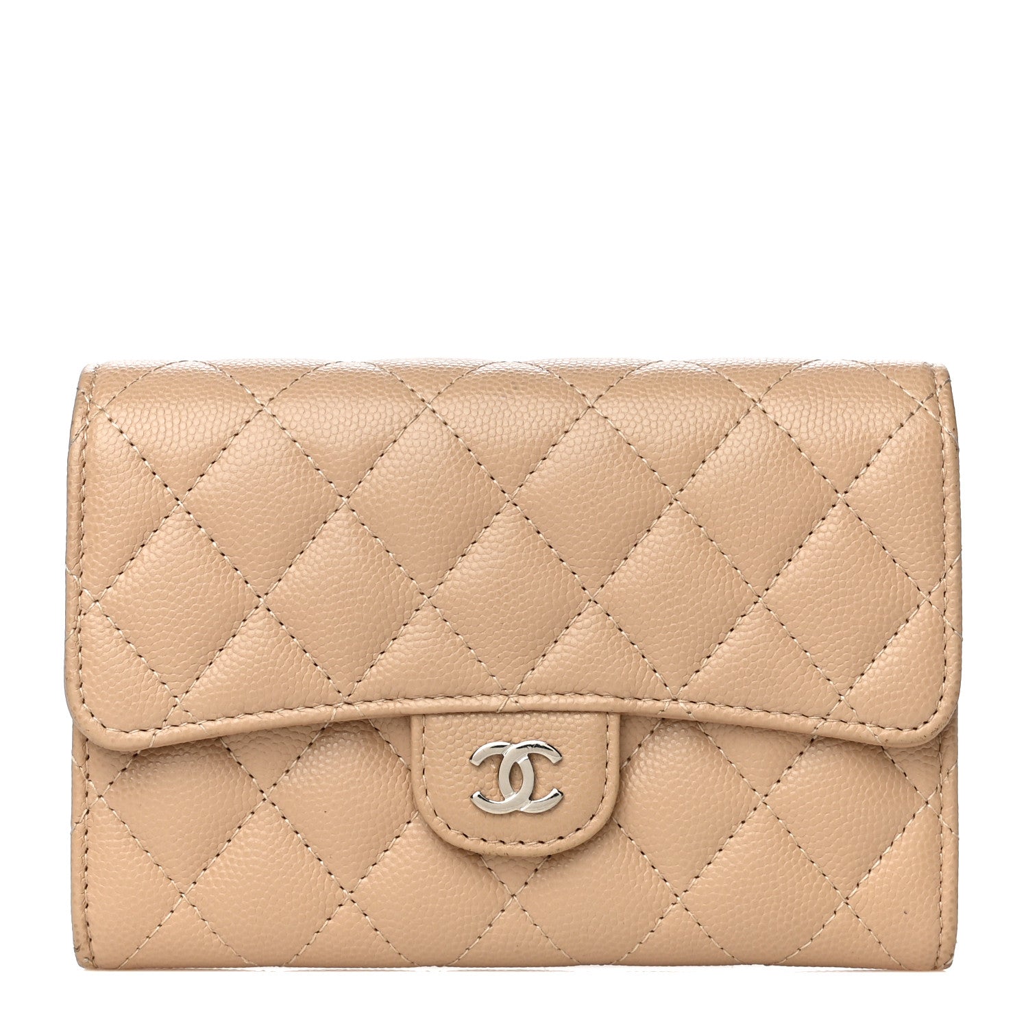 Chanel Caviar Quilted Medium Flap Wallet Beige 1 of 12