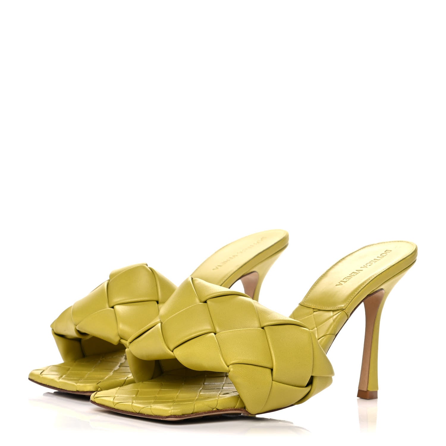 Bottega Veneta Nappa Maxi Intrecciato Lido 90mm Mule Sandals 38 Acid 3 of 9