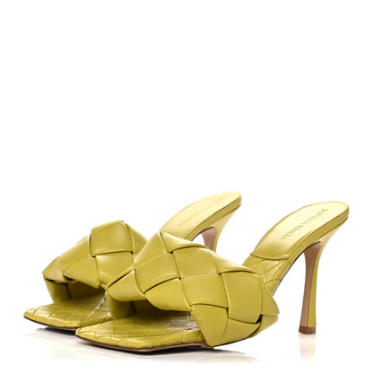 Bottega Veneta Nappa Maxi Intrecciato Lido 90mm Mule Sandals 38 Acid 3 of 9