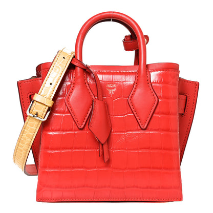 MCM Calfskin Crocodile Embossed Mini Neo Milla Tote Ruby Red 1 of 28