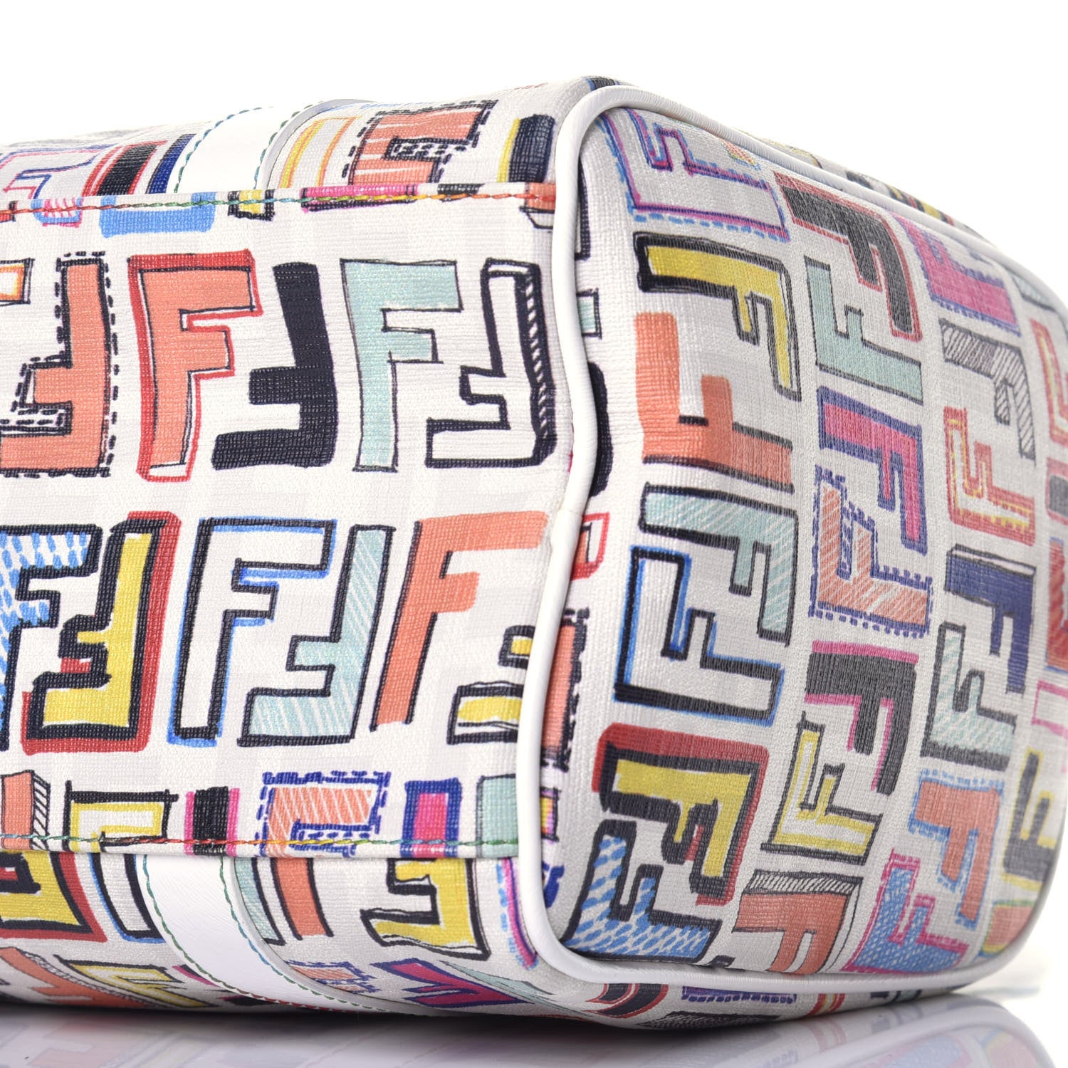 Fendi Zucca Spalmati Vitello FF Multicolor Forever Boston Multicolor White 9 of 9