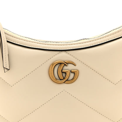 Gucci Calfskin Matelasse GG Marmont Half Moon Hobo White 9 of 11
