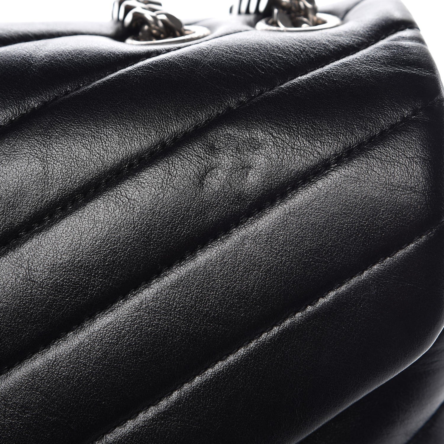 Saint Laurent Calfskin Y Quilted Monogram Large Loulou Chain Satchel Black 12 of 13