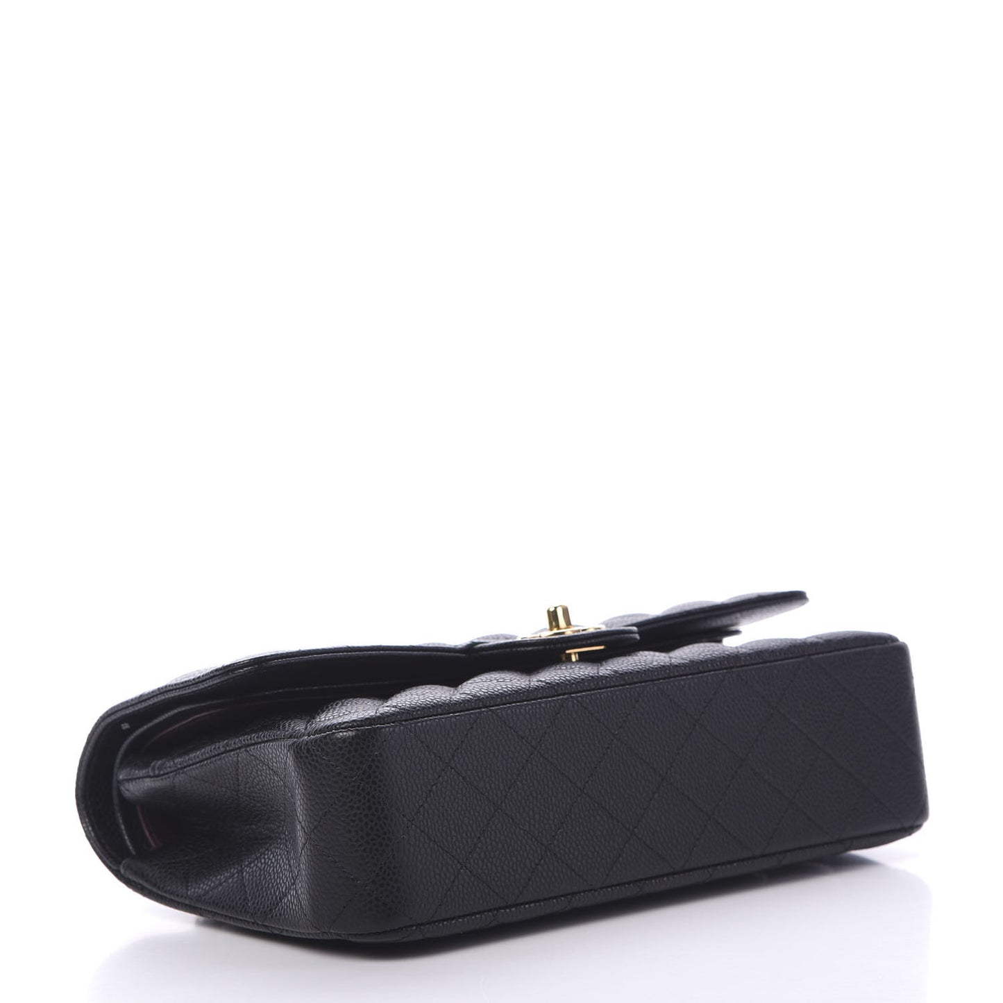 Caviar Quilted Medium Double Flap Black