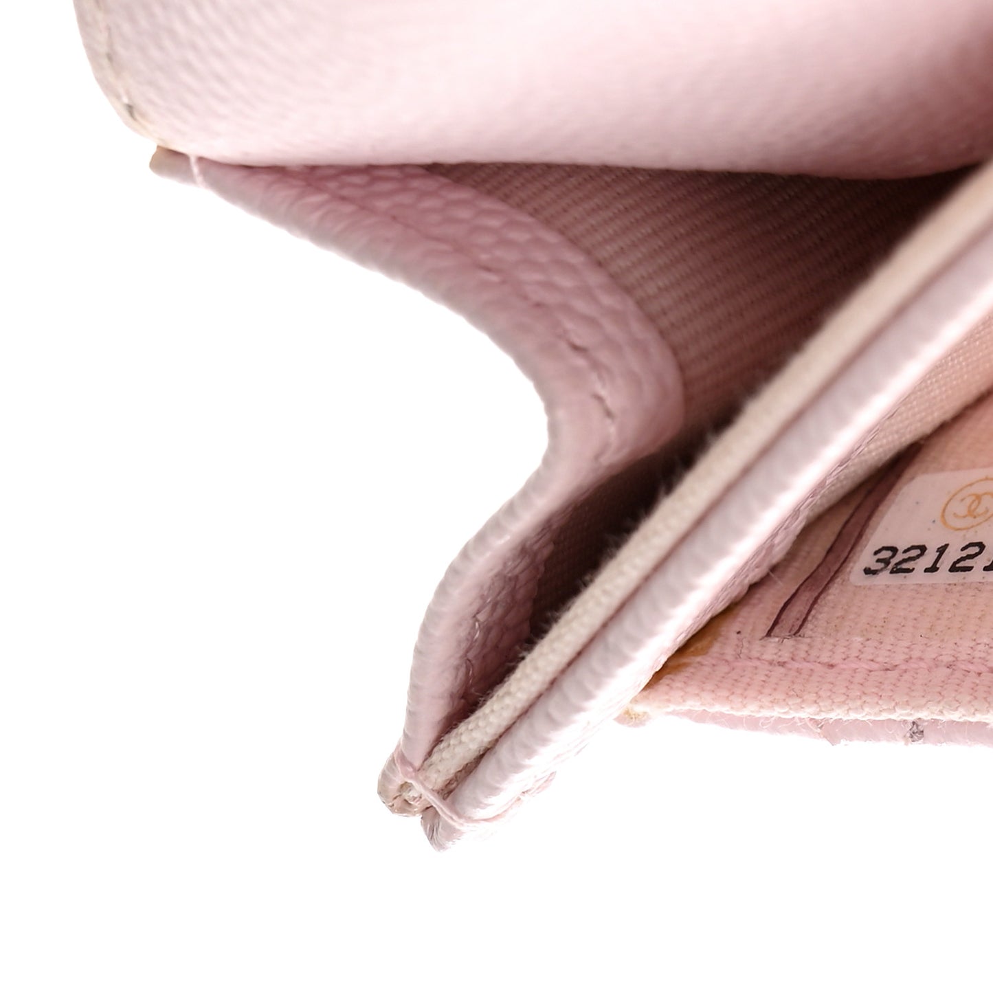 Caviar Quilted Flap Card Holder Wallet Light Pink