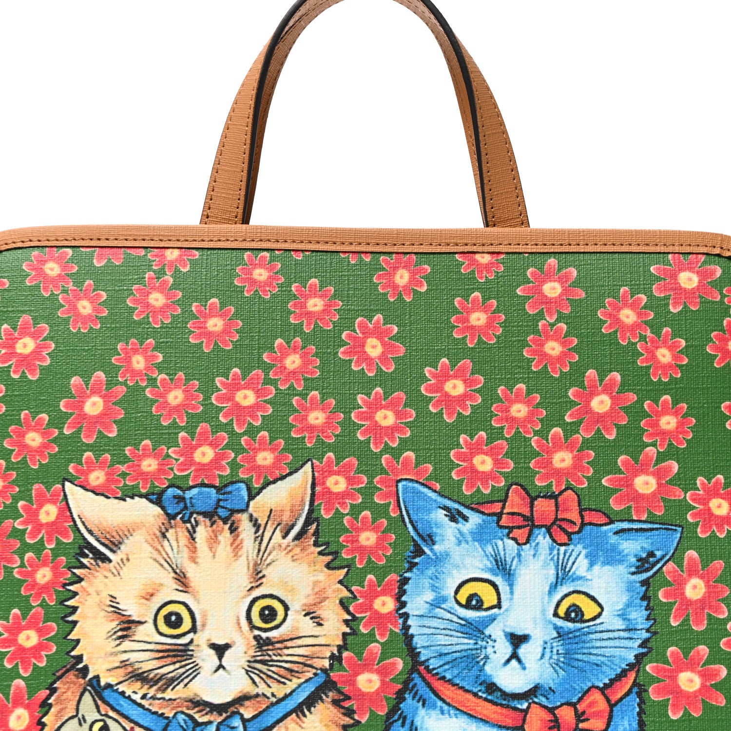 Gucci Canvas Kitten Print Children Tote Green 8 of 11