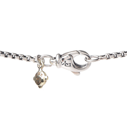 David Yurman Sterling Silver 14K Yellow Gold Diamond Blue Topaz 7mm Petite Albion Pendant Necklace 5 of 5